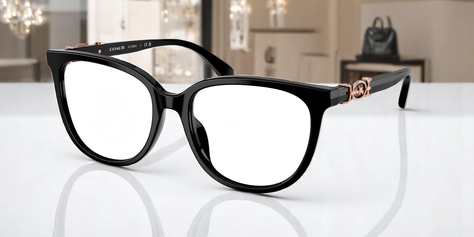COACH HC6260U 5002 Black Demo Lens 54 mm Women\'s Eyeglasses