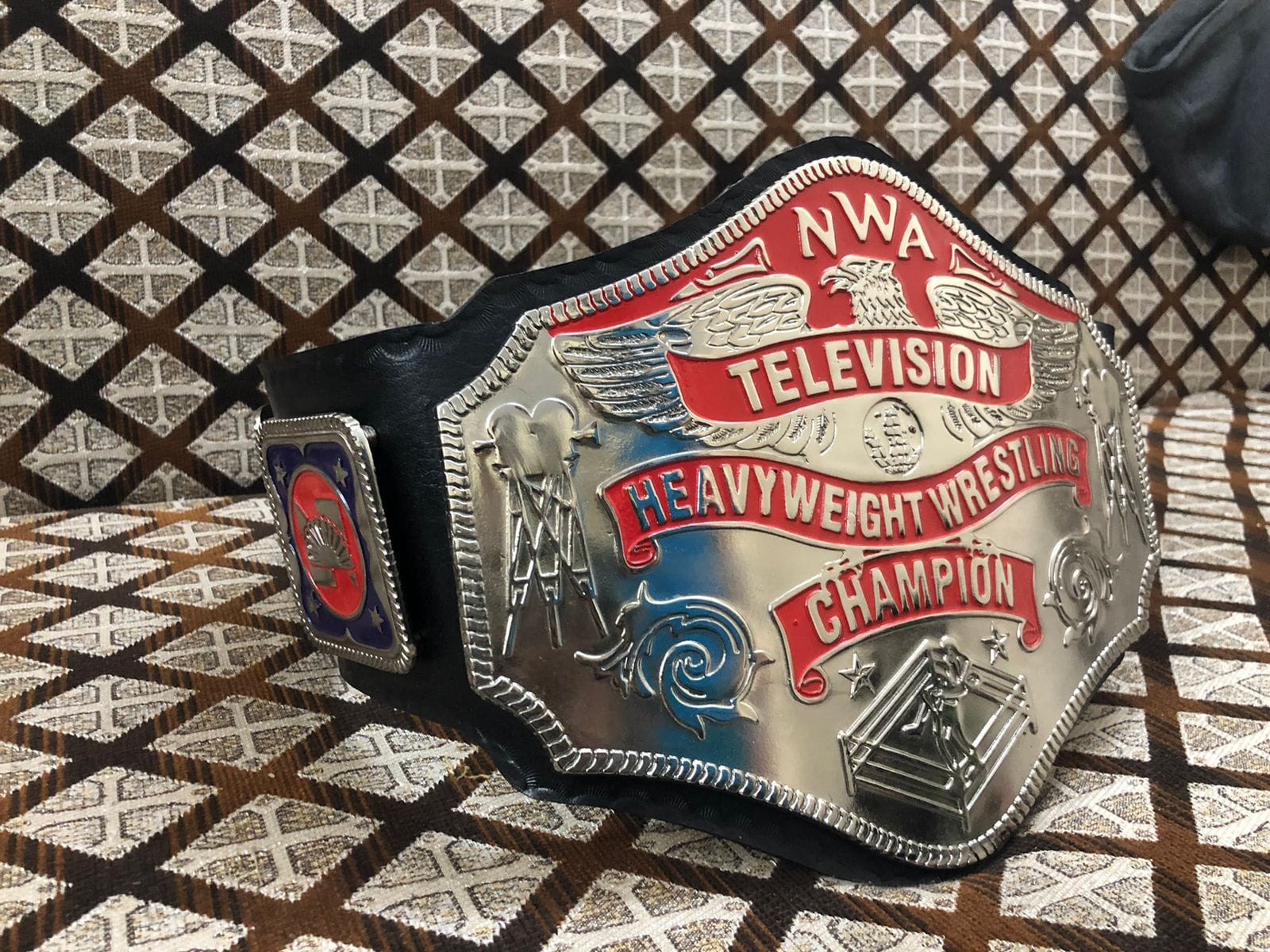 Television HeavyWeight Wrestling Championship Belt Replica Black Leather 