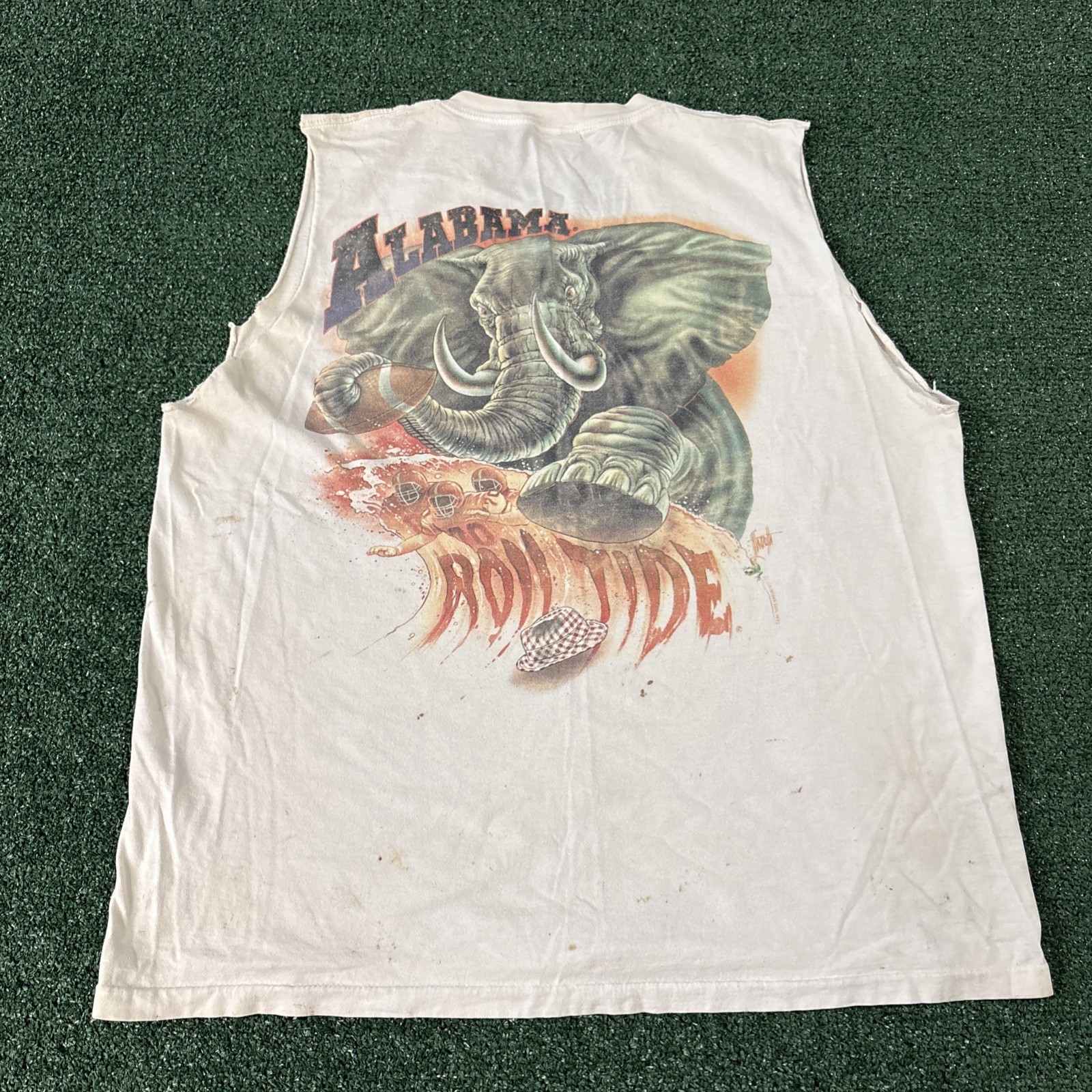 VTG 1992 Alabama Roll Tide Elephant Cut Off Caribbean Soul Shirt 2XL Distressed VTG 1992 Alabama Roll Tide Elephant Cut Off Caribbean Soul Shirt 2XL Distressed