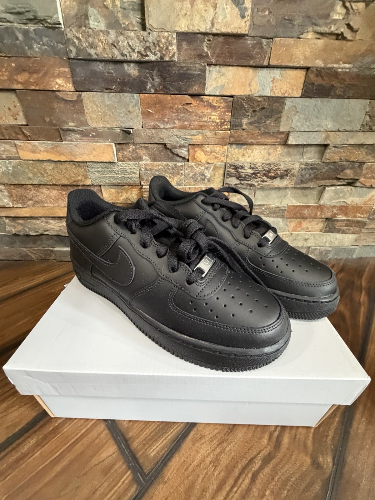 NEW IN BOX Boys Nike Air Force 1 Black (ALL SIZES)
