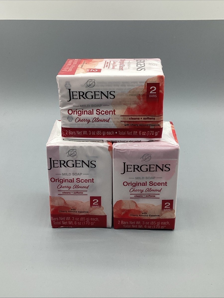 Jergens Cherry Almond Mild Soap Original Scent 6 Bars (3 Packs x 2) Rare HTF 3oz