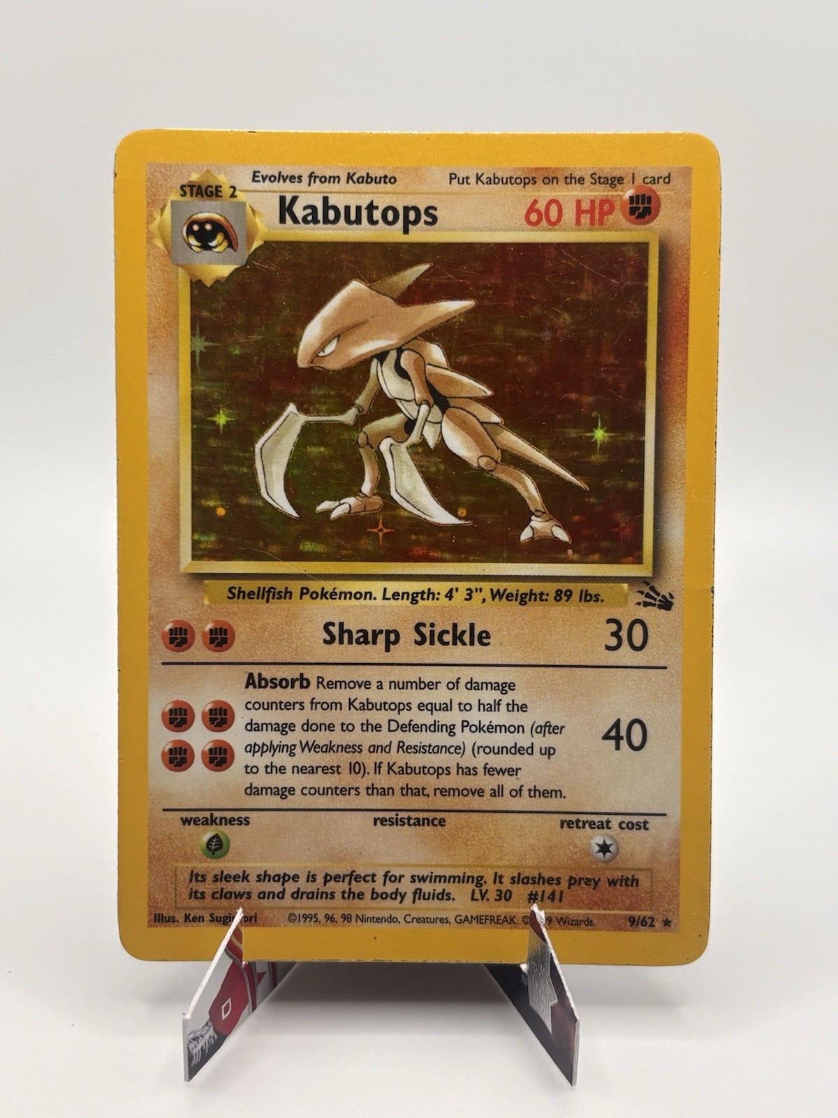 Wizards of the Coast Kabutops 1st Edition Fossil Holo Rare 9/62 English 1999