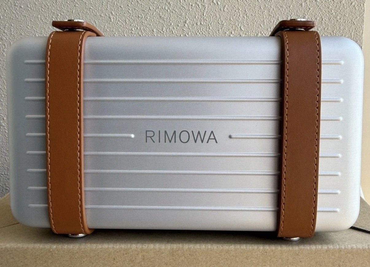 Rimowa Cross-Body Aluminum Shoulder Bag—Silver × Brown