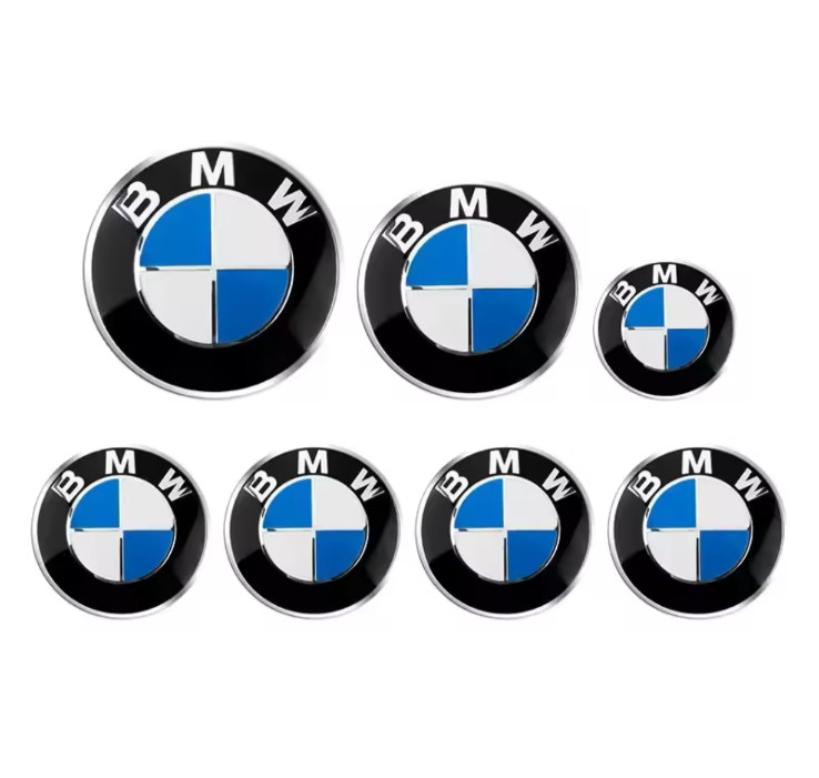 7pcs BMW Blue White Emblem Centre Caps Badges Set 82mm 74mm 68mm 45mm UK
