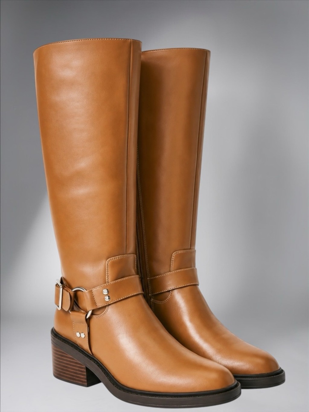 NEW SHOEDAZZLE “Maddox” Cognac Flat Boots – Women’s Size 6.5