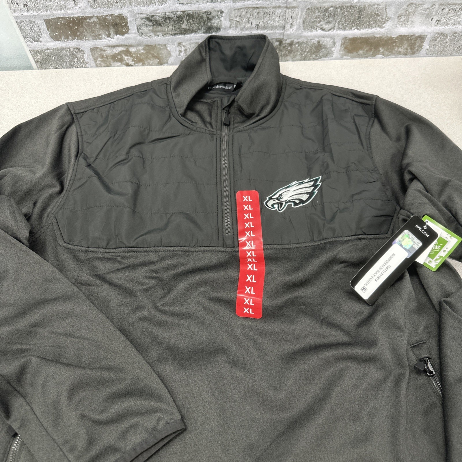 Dunbrooke NFL XL Philadelphia Eagles 1/4 Zip Black