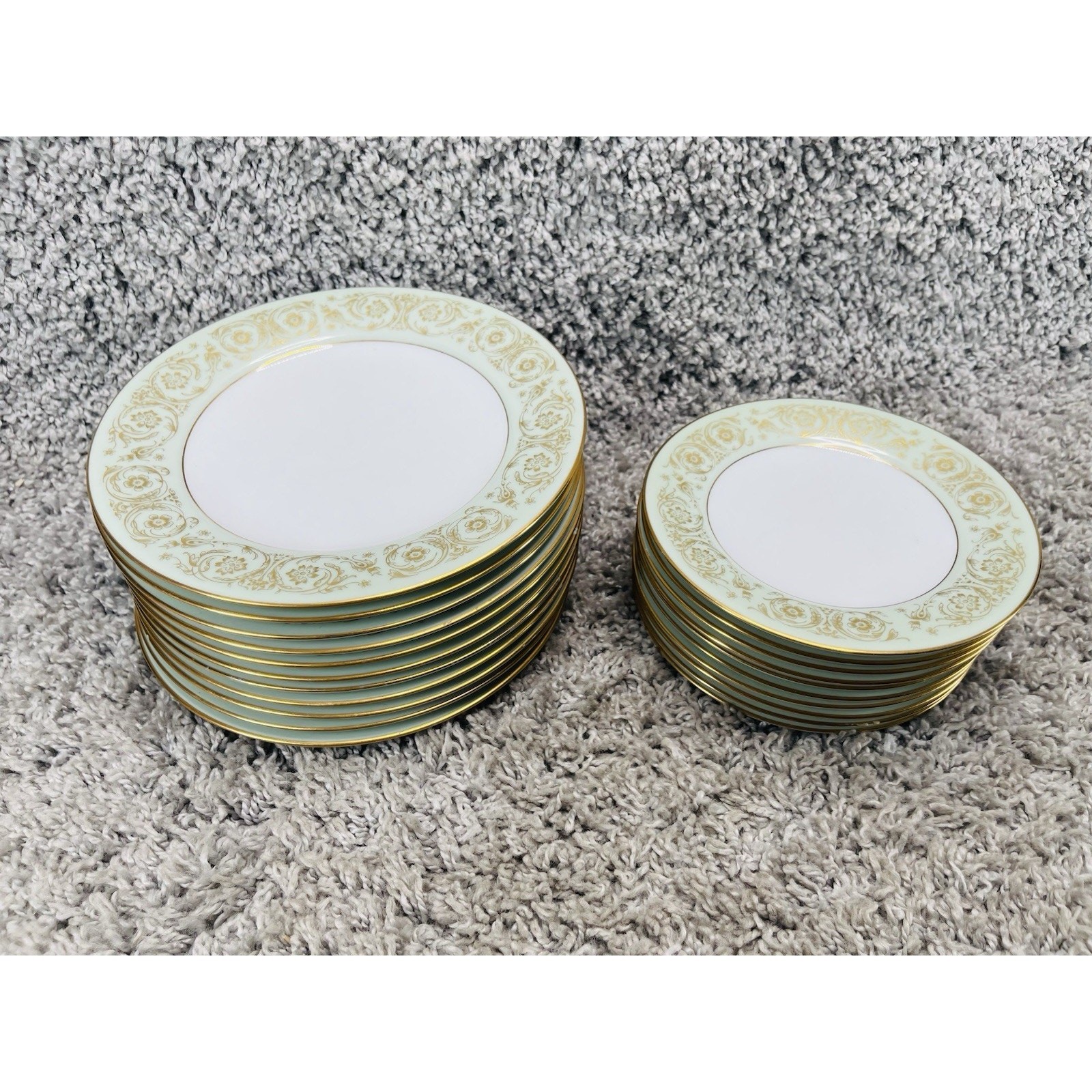 NORITAKE Viscount 6845 6x10.5in Salad Plates & 7x8in Dinner Plates Set Of 21