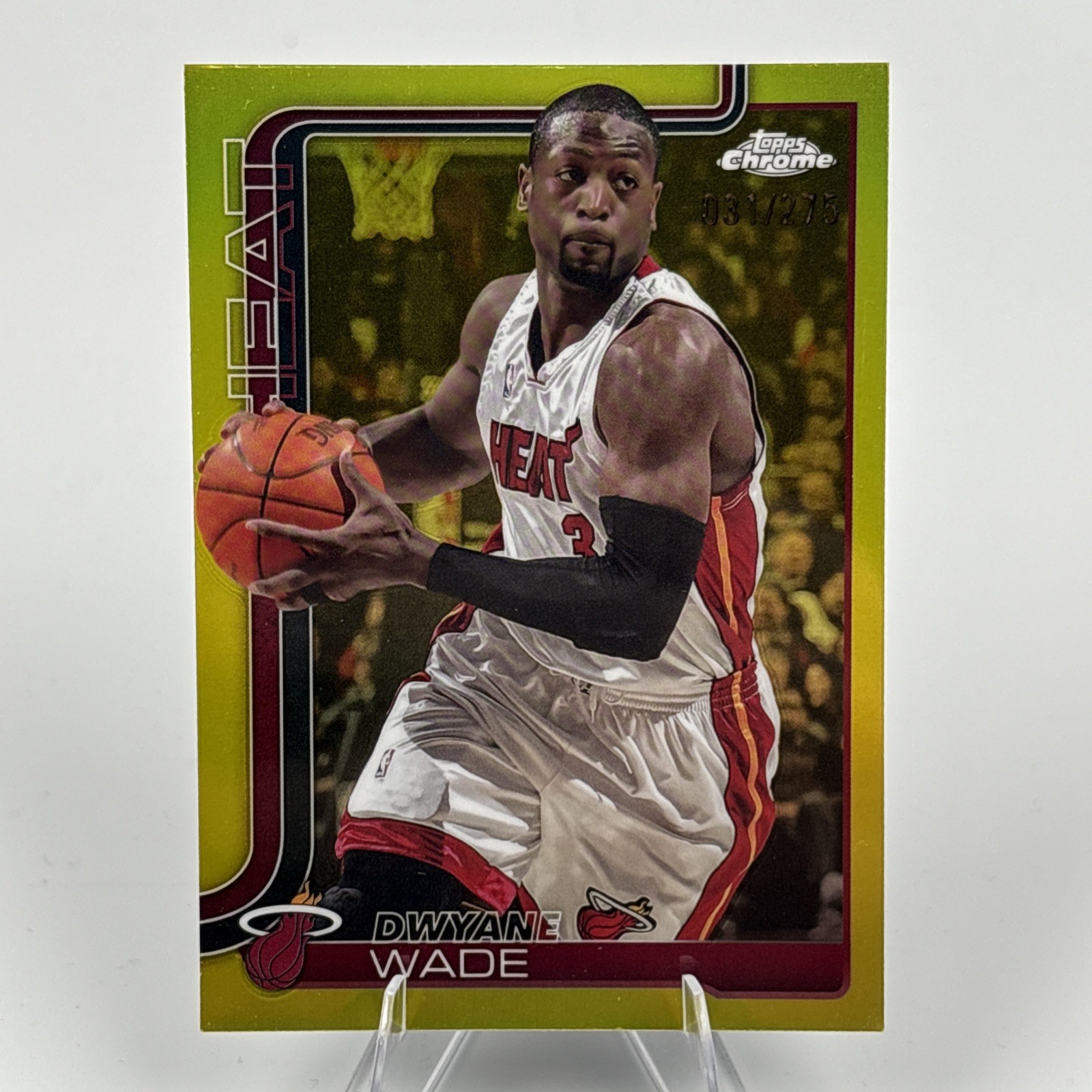 2025-26 Topps Chrome Dwayne Wade Yellow Refractor /275 #241
