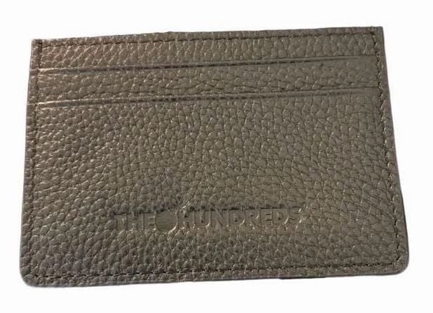 The Hundreds Black Leather Card Holder Wallet Slim