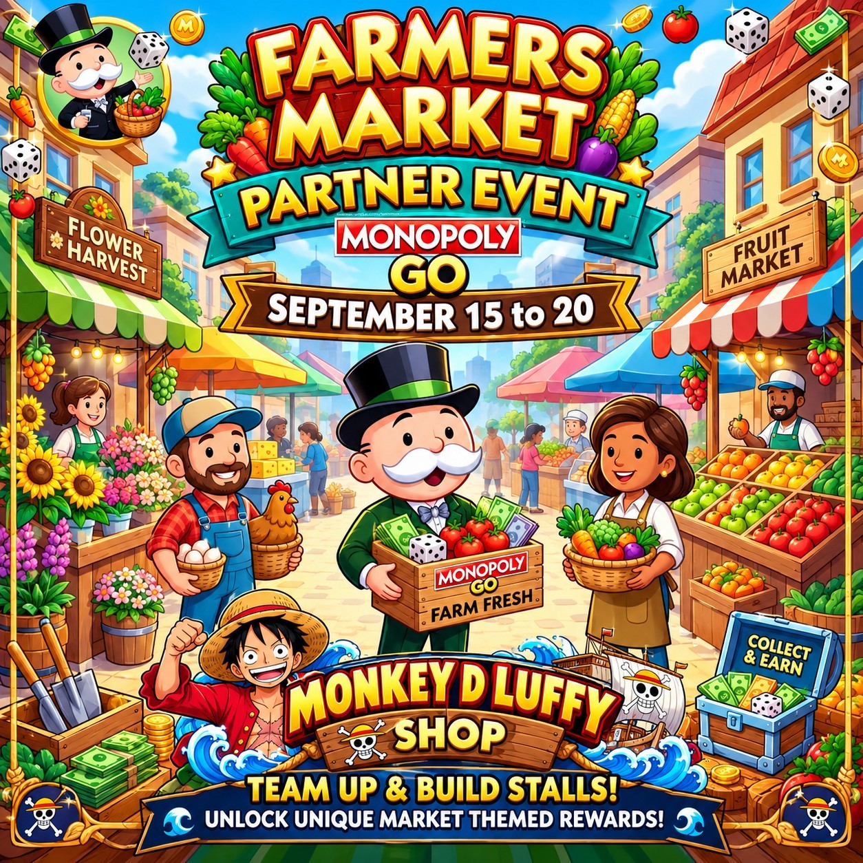 ✅Monopoly_Go💚FARMERS MARKET Partner - 1H-12H Max - Full carry Slot🔥Cheap