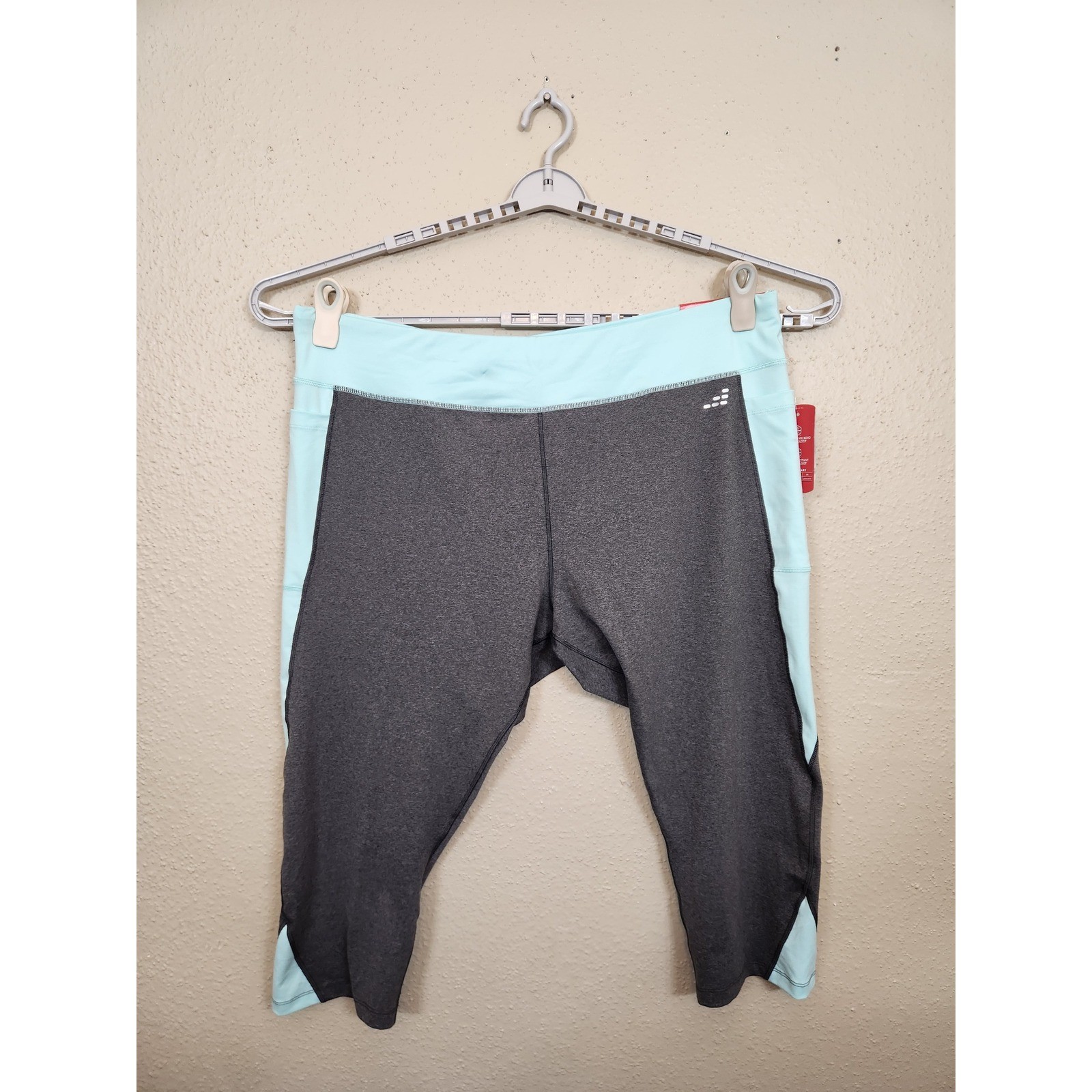 BCG Training Capri Leggings High Waist Contrast Athletic Gray 3X
