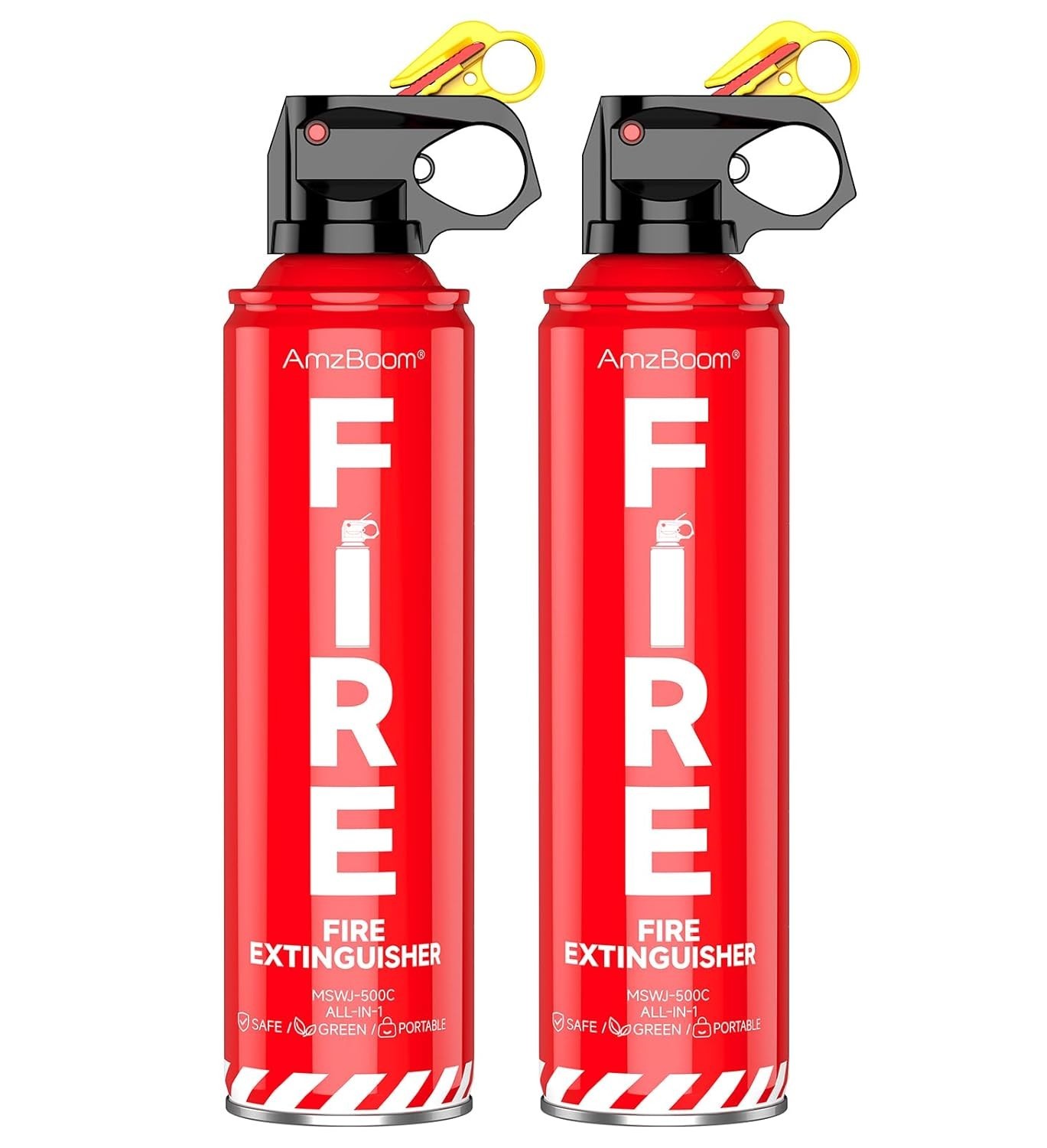 AmzBoom 2-Pack Fire Extinguisher for Home, Kitchen, Car, and Grill with Mount