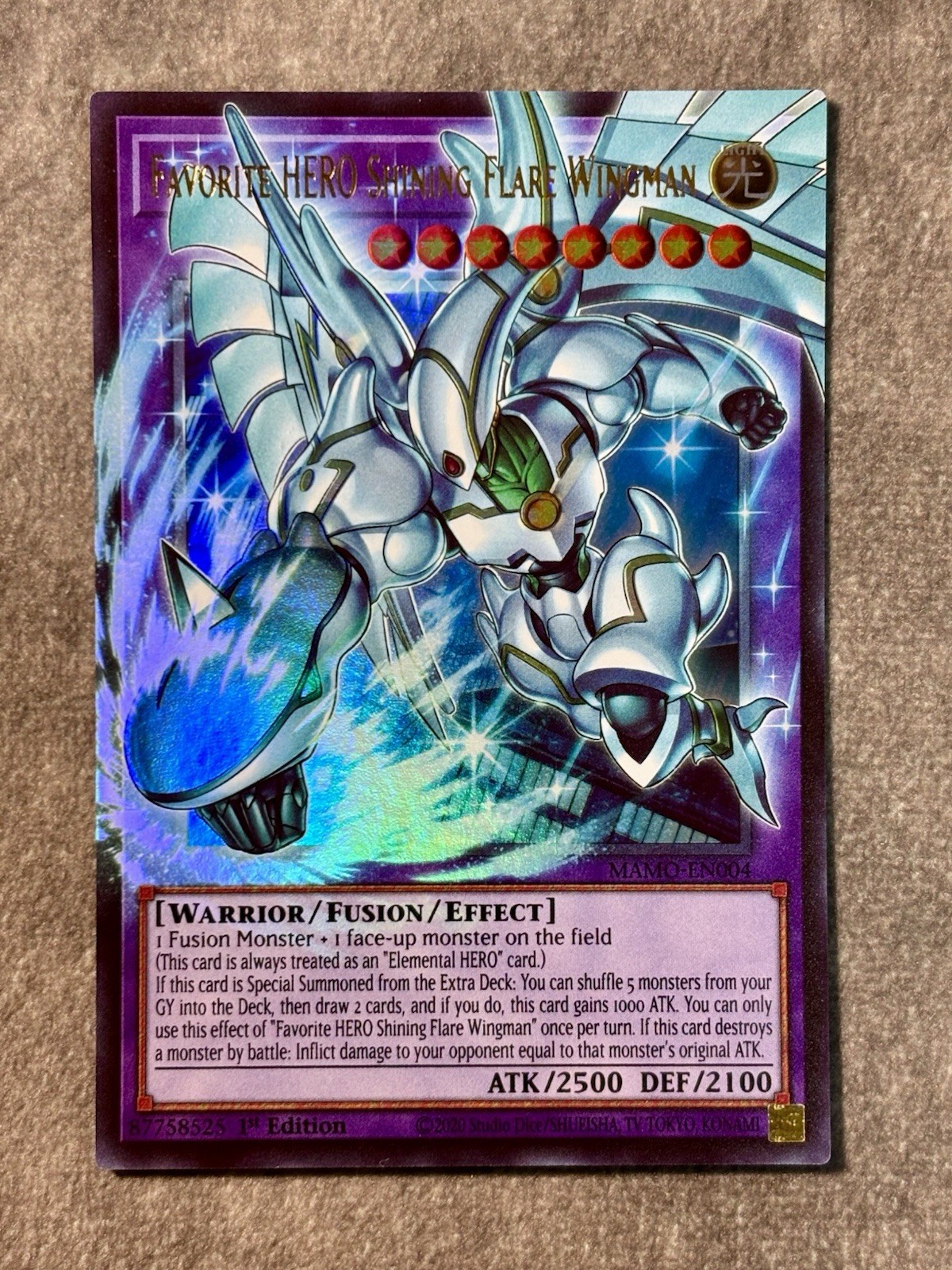 Yu-Gi-Oh - Favorite Hero Shining Flare Wingman Extended Art Ultra Rare NM