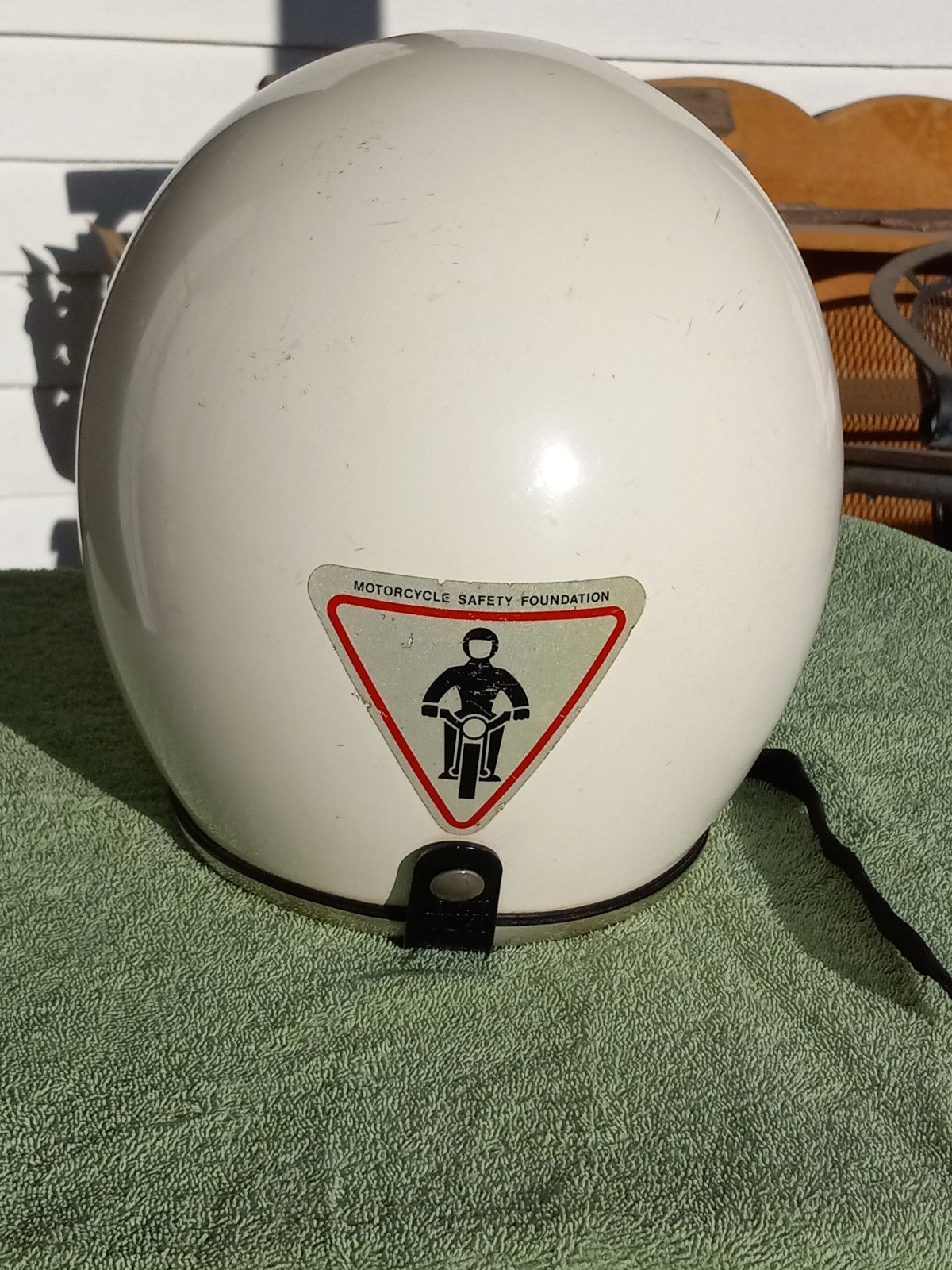 Vintage 1971 Arthur Fulmer AF40 Motorcycle Helmet Classic White Size Large