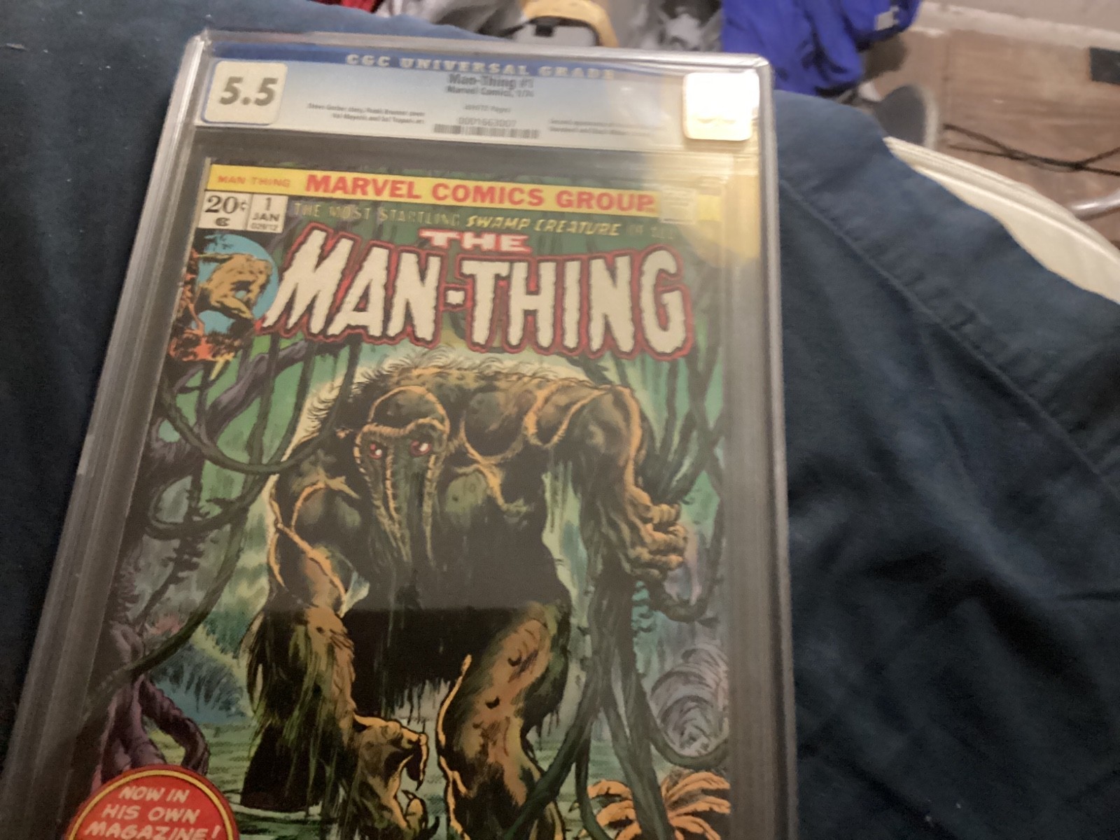 MAN-THING # 1 CGC 5.5 WHITE PAGES ~ 2nd APPEARANCE OF HOWARD THE DUCK KEY