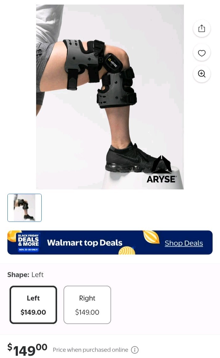 Pair Of ARYSE Metforce AY- 43 L&R Knee Braces/Brief Use/Exc Cond/Deep Discount