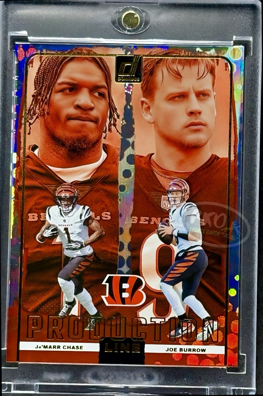 Ja’Marr Chase Joe Burrow RARE DUAL HOLO FOIL INVESTMENT CARD PANINI BENGALS MINT