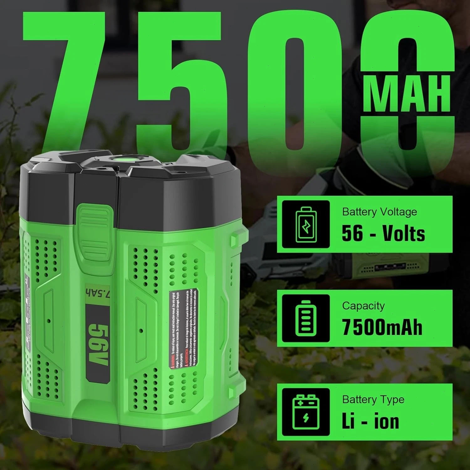 7.5Ah Lithium Battery or Charger For EGO Power+ 56V BA2800 BA2800T BA4200 BA1400
