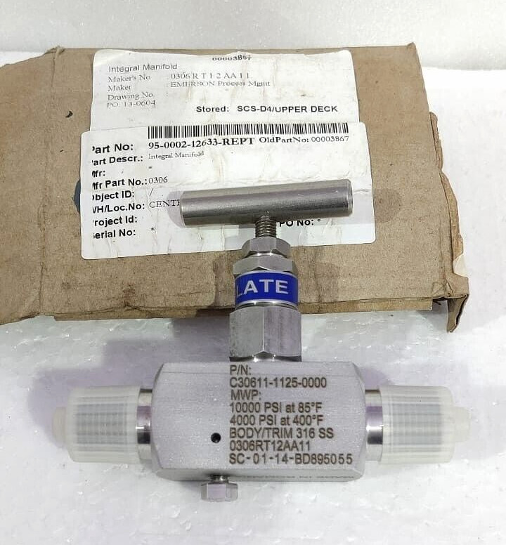 Rosemount C3061111250000 Integral Manifold C30611-1125-0000 L ASR1 DR