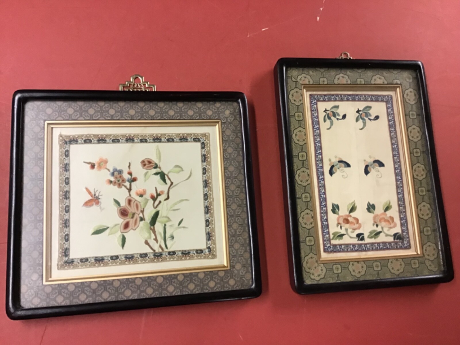 Two Antique Framed Chinese Embroiderys 