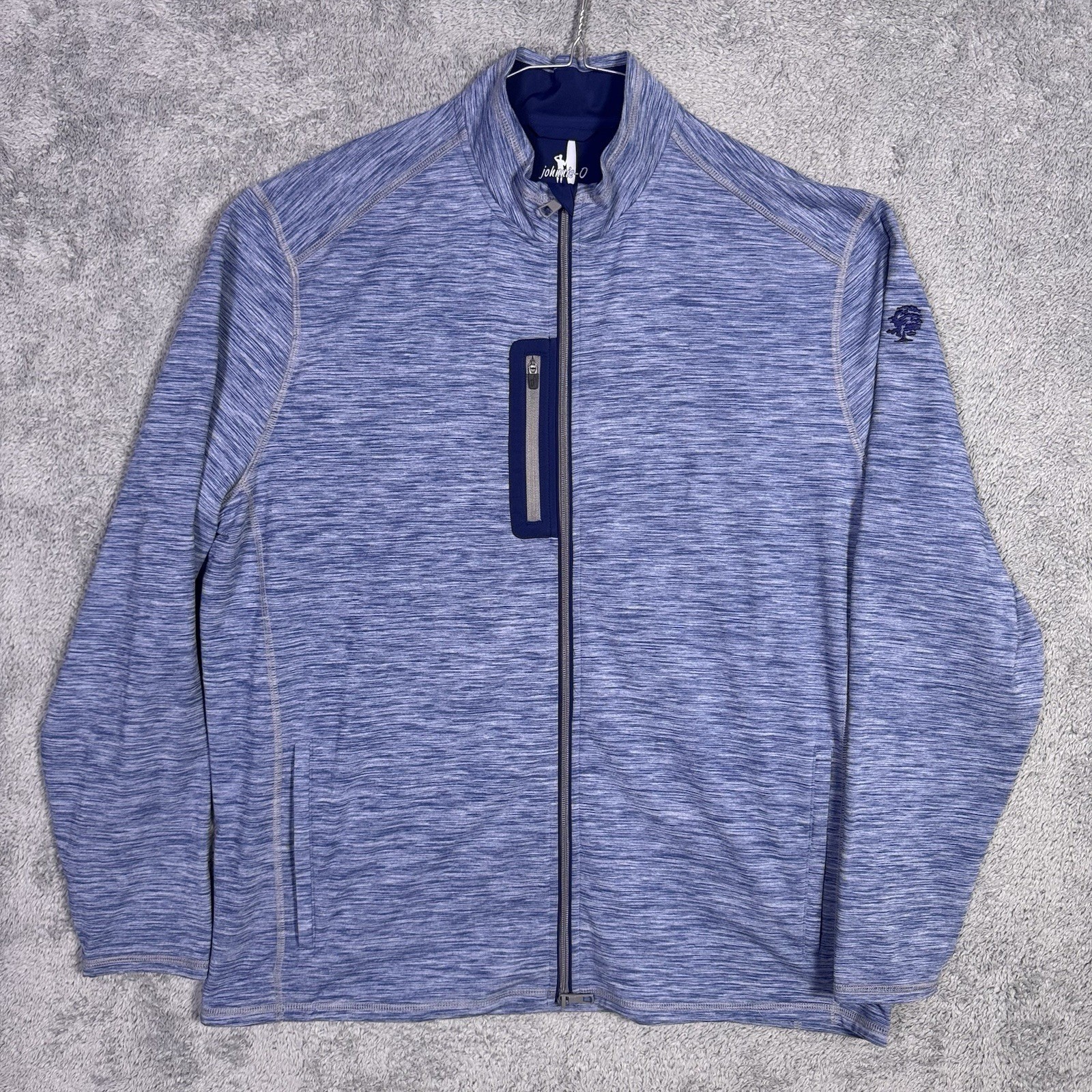 Johnnie-O Jacket Mens XL Full Zip Tech Heather Seqouia Lake Blue JMJK1890