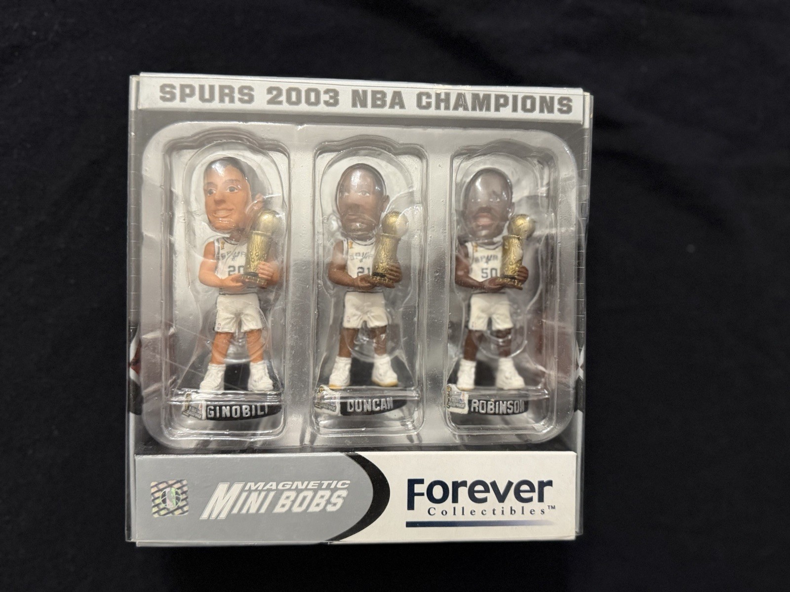 RARE Forever Collectibles San Antonio Spurs 2003 NBA Champions Magnetic Mini-Bob