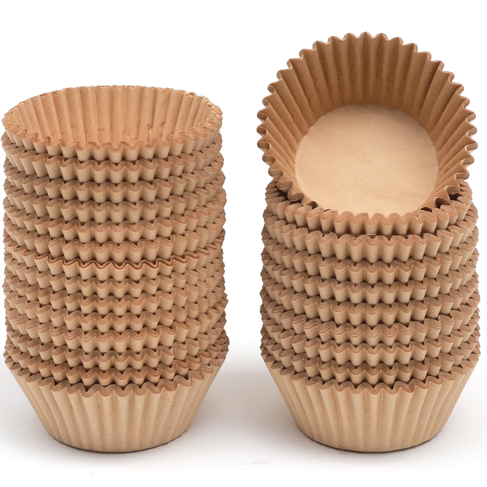 qiqee 300 Count Jumbo Cupcake Liners Natural Muffin Liners Food Grade Jumbo S...
