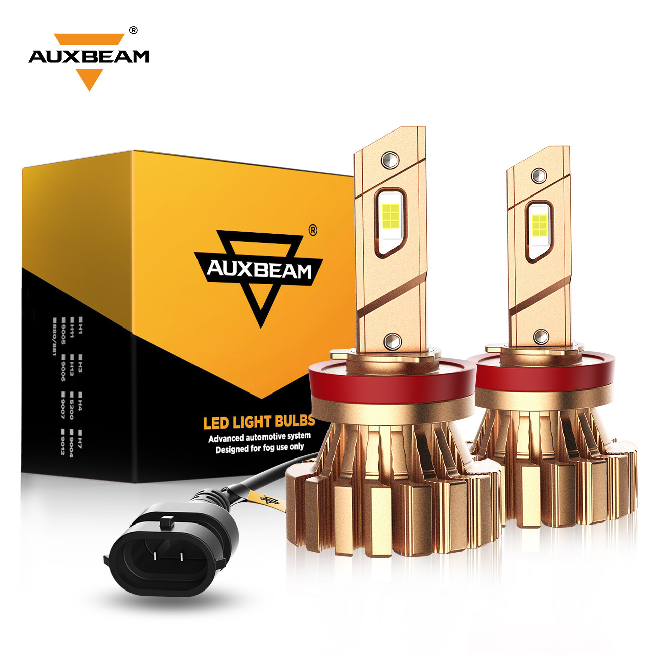 AUXBEAM H11 H8 H9 LED Headlight Bulbs High or Low Beam 6500K White Free Return