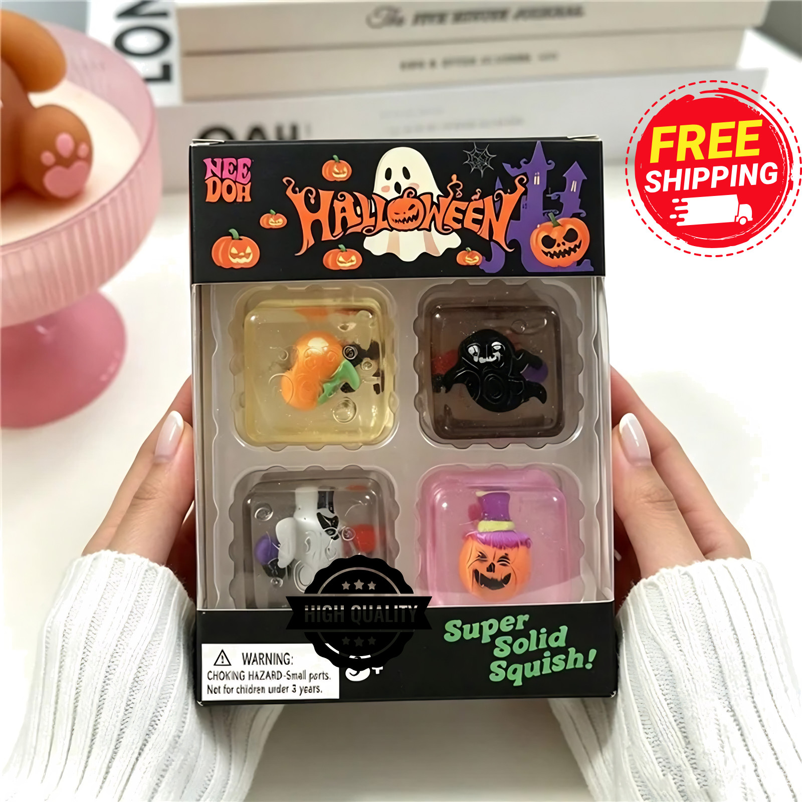 Nee-Doh-Halloween Nice Cube , Spooky Squish Schyling Nice Ice Baby Halloween