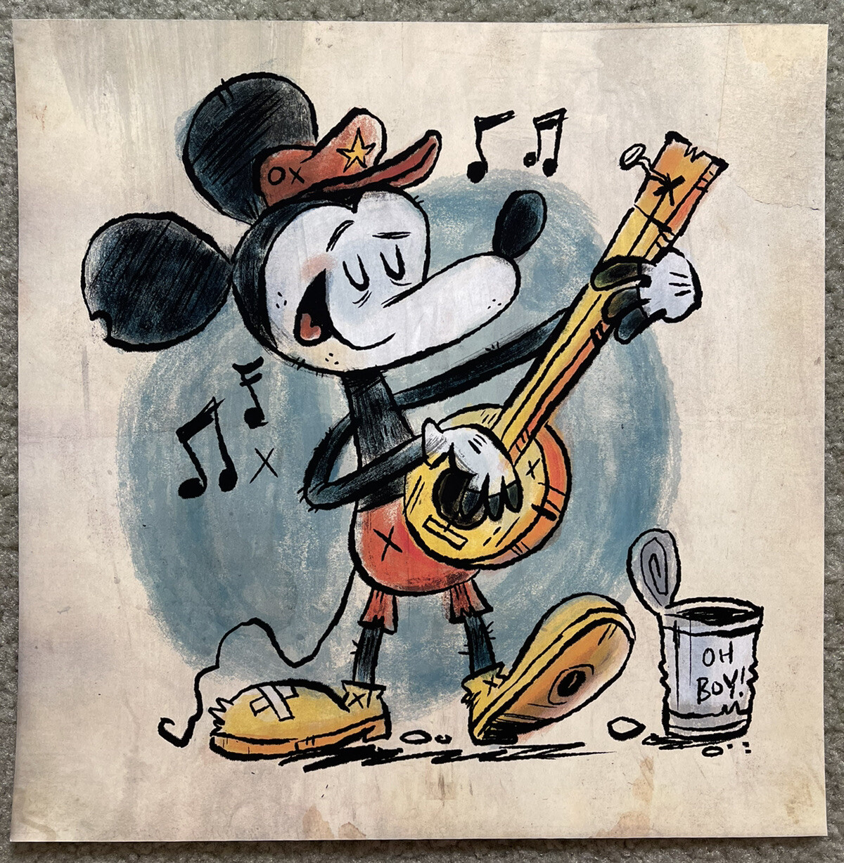Hobo Mickey Mouse Disney Comedy Cartoon Mondo Art Print Poster Luke Flowers