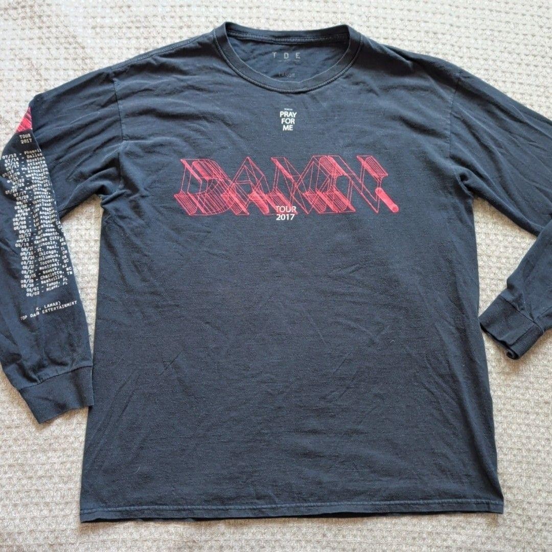 Kendrick Lamar DAMN Tour Shirt Mens Large Black Long Sleeve 2017 TDE Top Dawg