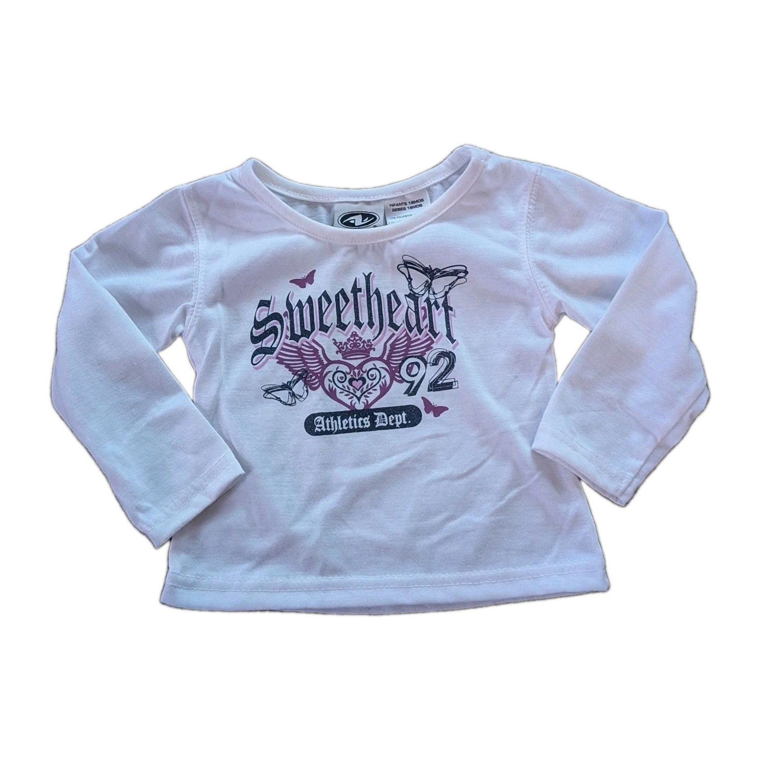 Y2K Vintage 2000s Sweetheart Winged Heart Baby Tee Top Infant 18M Y2K Vintage 2000s Sweetheart Winged Heart Baby Tee Top Infant 18M