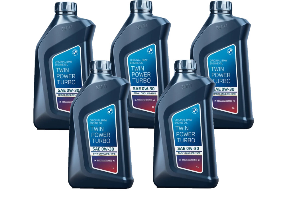 Kit of 6 quarts Genuine BMW Twin Power Turbo Engine Oil 0w30