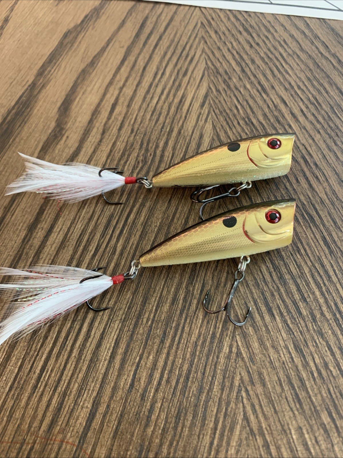 Xcalibur XZ2 Popper Lot Of 2 Gold Black Back RARE Discontinued Mint Never Fished