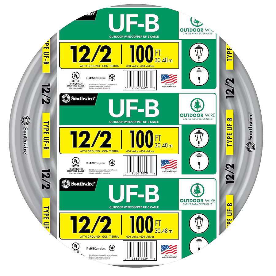 Southwire 100-ft 12 / 2 UF-B Wire W/G Southwire 100-ft 12 / 2 UF-B Wire W/G
