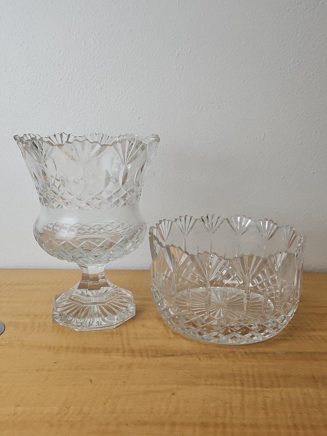 Castillan Imports Crystal - Poland **SET of 2** Large BOWL and VASE trophy cup