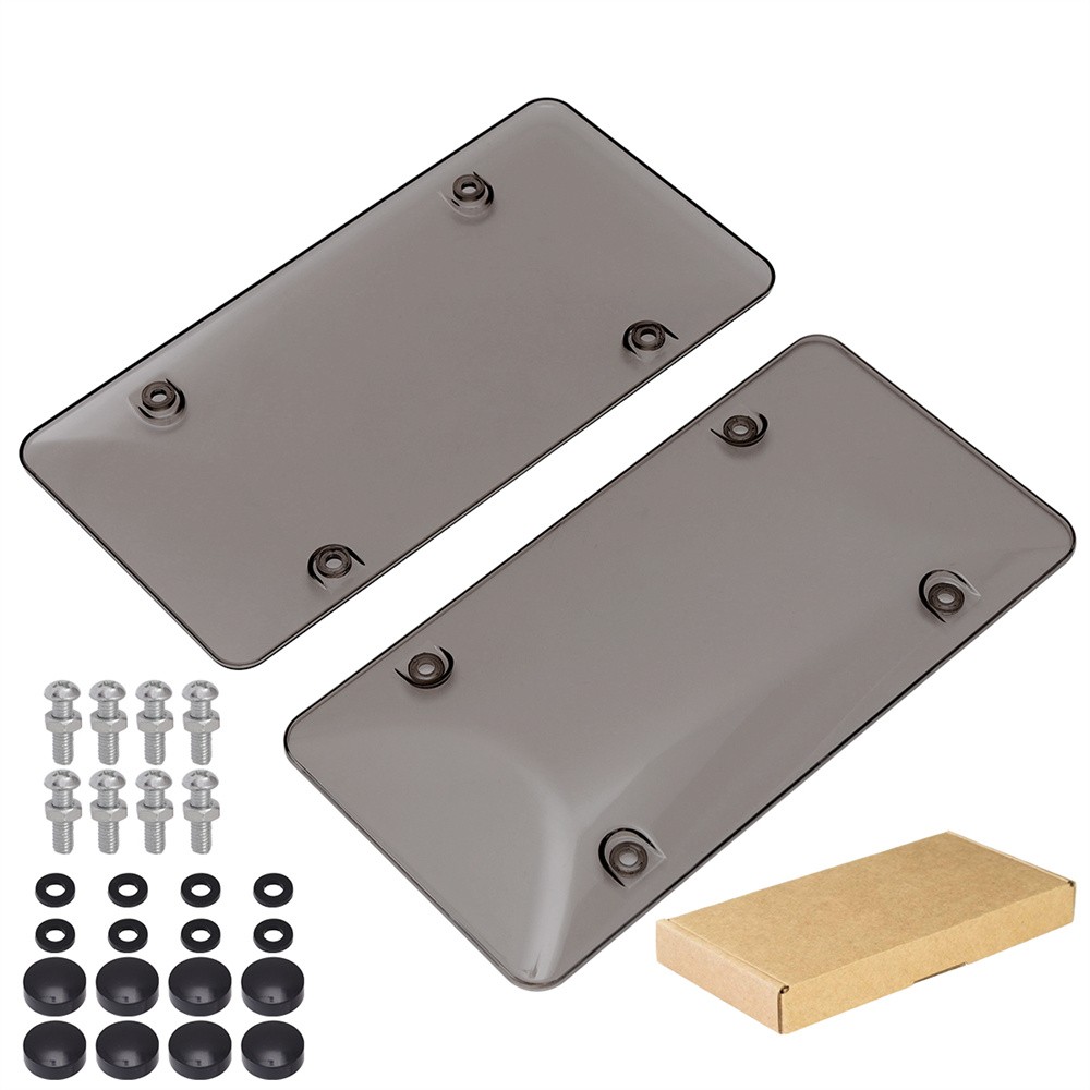 2Pcs Unbreakable License Plate Bubble Covers Universal Fitment Protector License