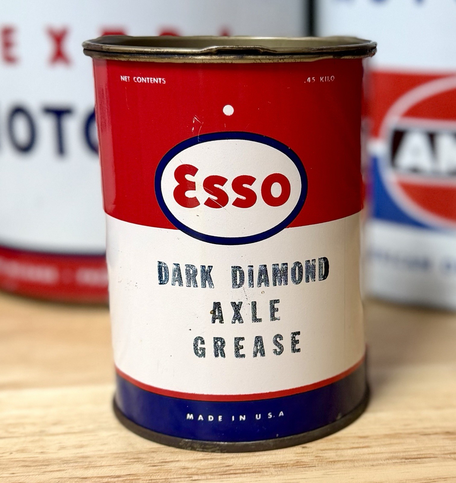 Vintage NOS Esso Dark Diamond Axle Grease Can 1lb FULL