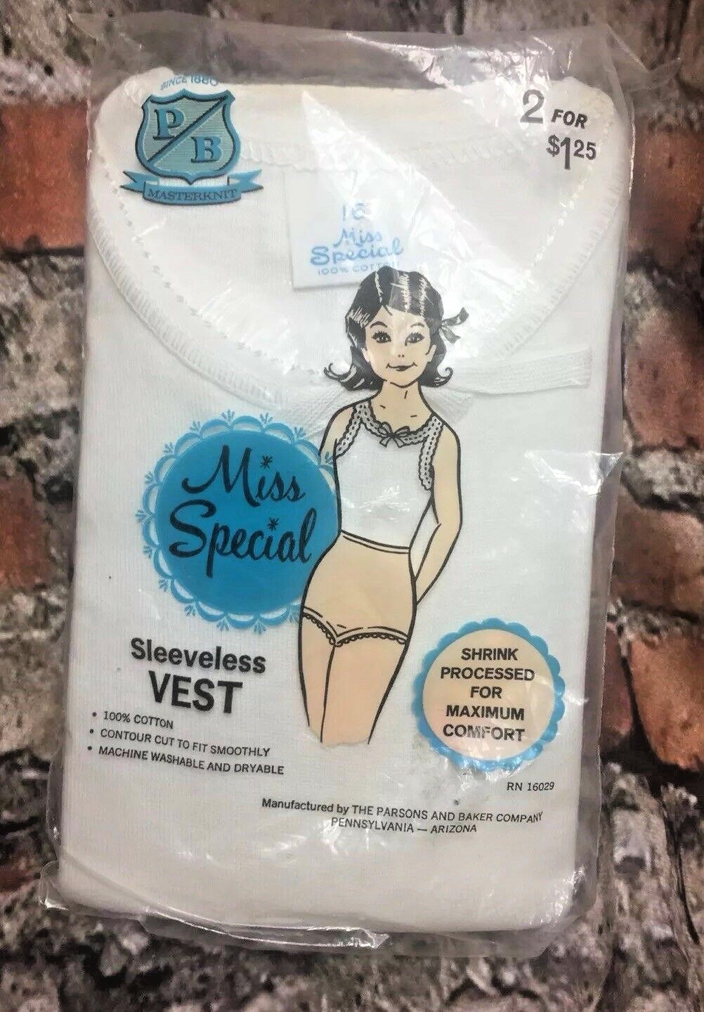 NOS Vintage 50s 60s Miss Special White Undershirt Cotton Tank Deadstock Retro  