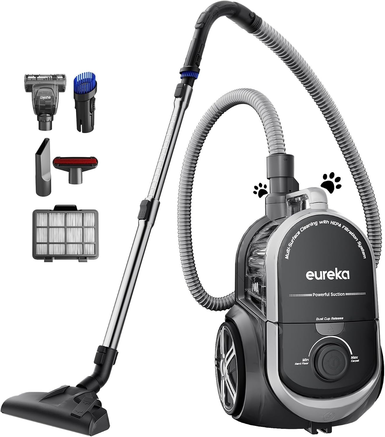 Eureka NEN180 Bagless Canister Vacuum Cleaner Lightweight Multi-Surface - New Eureka NEN180 Bagless Canister Vacuum Cleaner Lightweight Multi-Surface - New