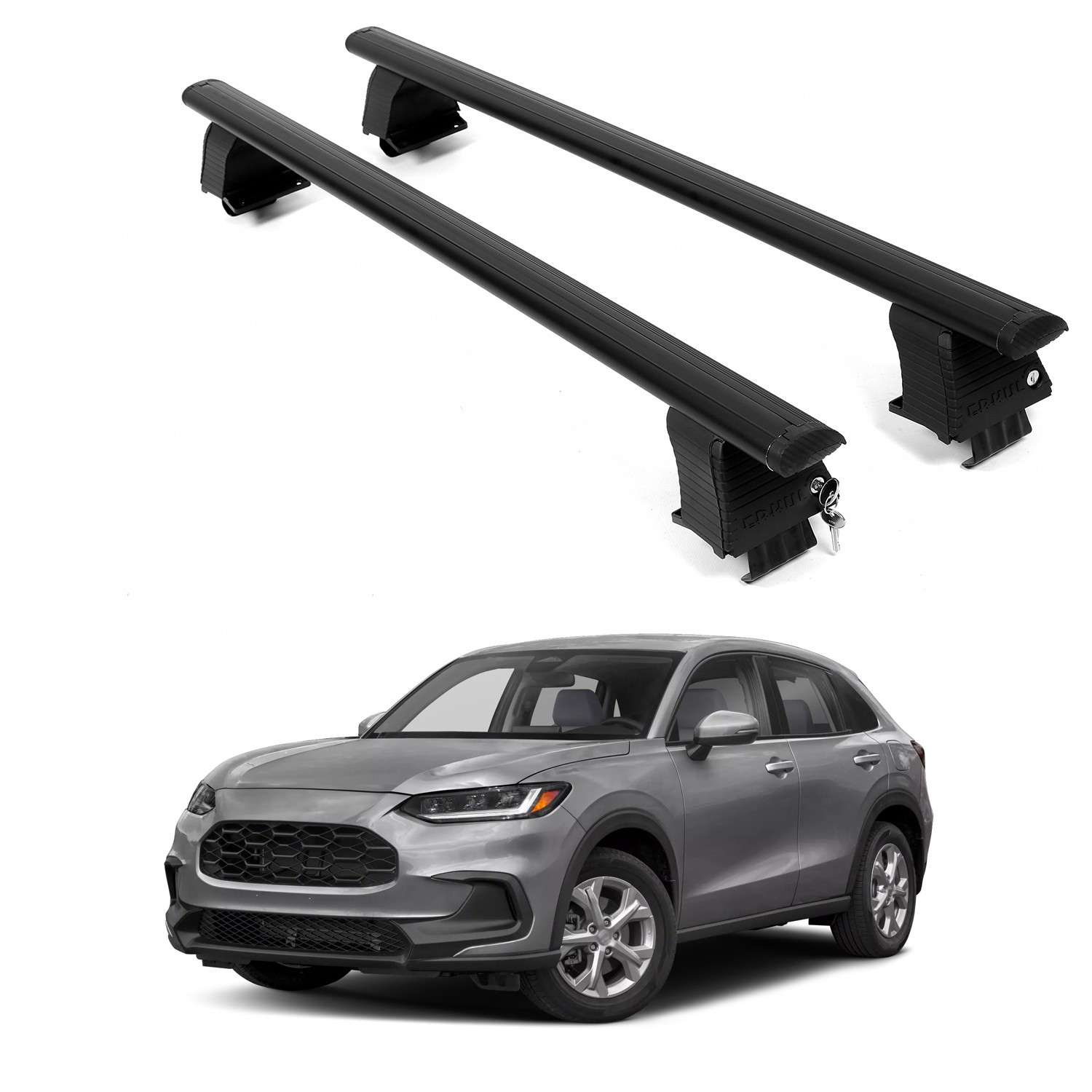 Open Box Roof Rack Crossbars For HONDA HR-V 2023-2026 Naked Roof Aluminum Black