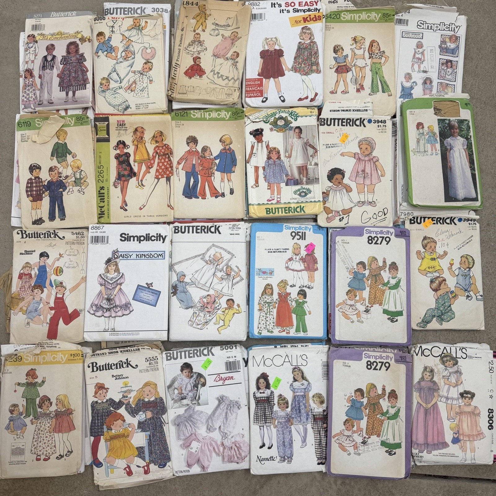 Lot of 60+ Sewing Patterns Notions Baby Child Kid McCall\'s Simplicity Butterick