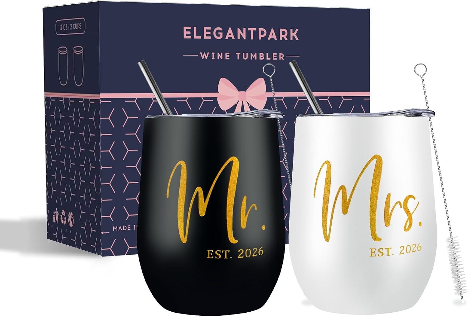 ELEGANTPARK Mr and Mrs Gifts Wedding Gifts for Couples 2026 Newlyweds Engagement