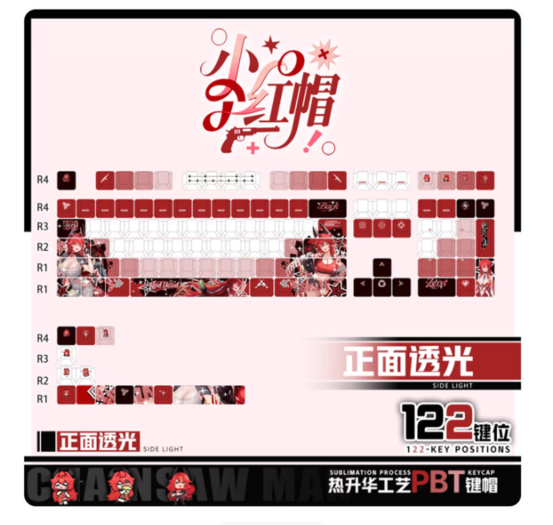 NIKKE: The Goddess of Victory Red Hood PBT Keycap 122pcs Set for Keyboard Anime