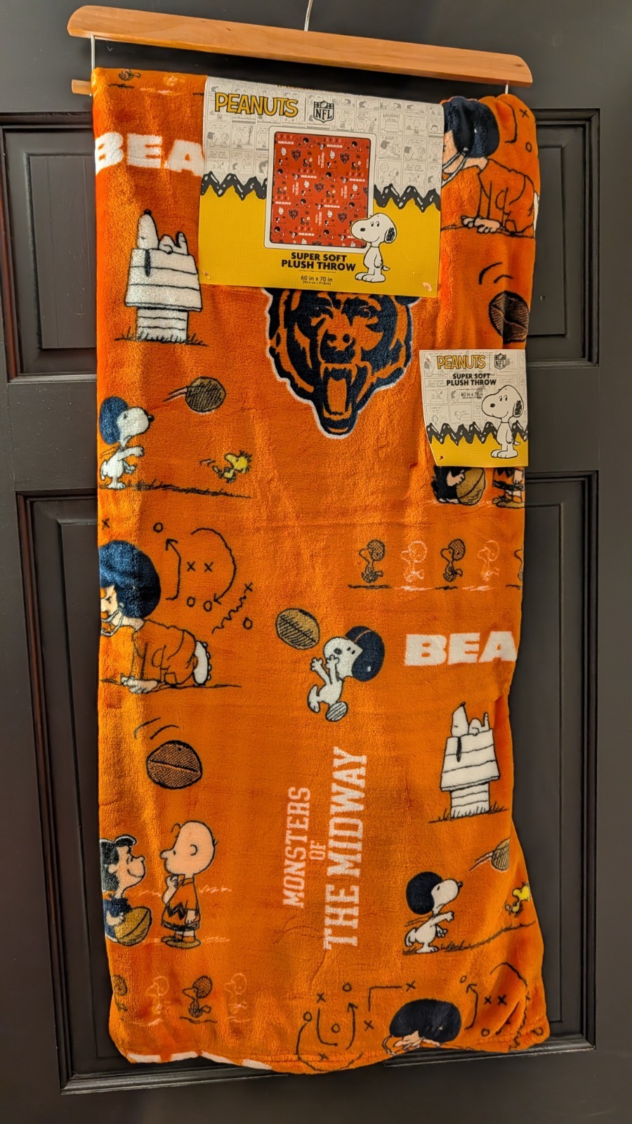 Peanuts NFL Chicago Bears Officially Licensed Plush Throw Blanket Orange 60x70 Peanuts NFL Chicago Bears Officially Licensed Plush Throw Blanket Orange 60x70