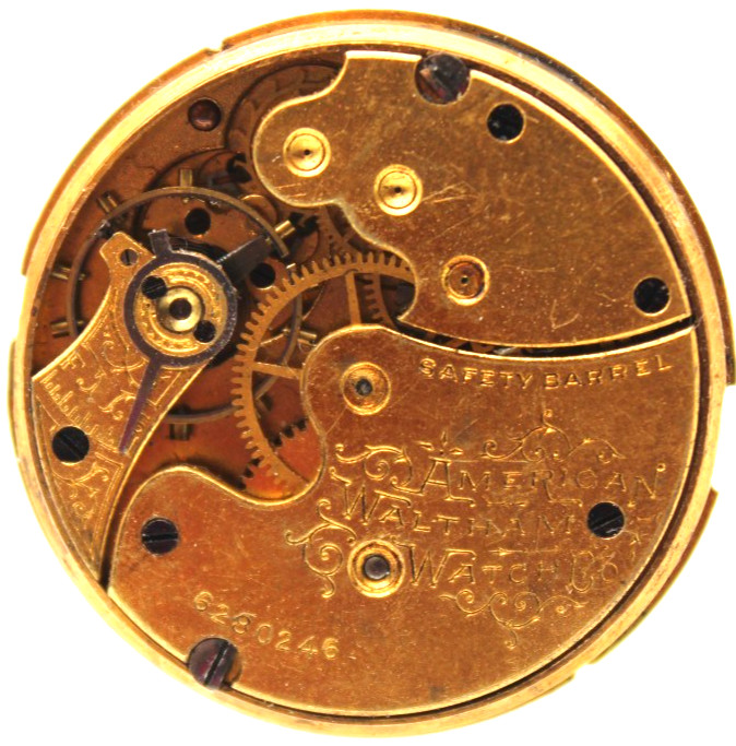 1893-1894 WALTHAM POCKET WATCH MOVEMENT 6280246 GRADE: 60 0s 7j (SE3)