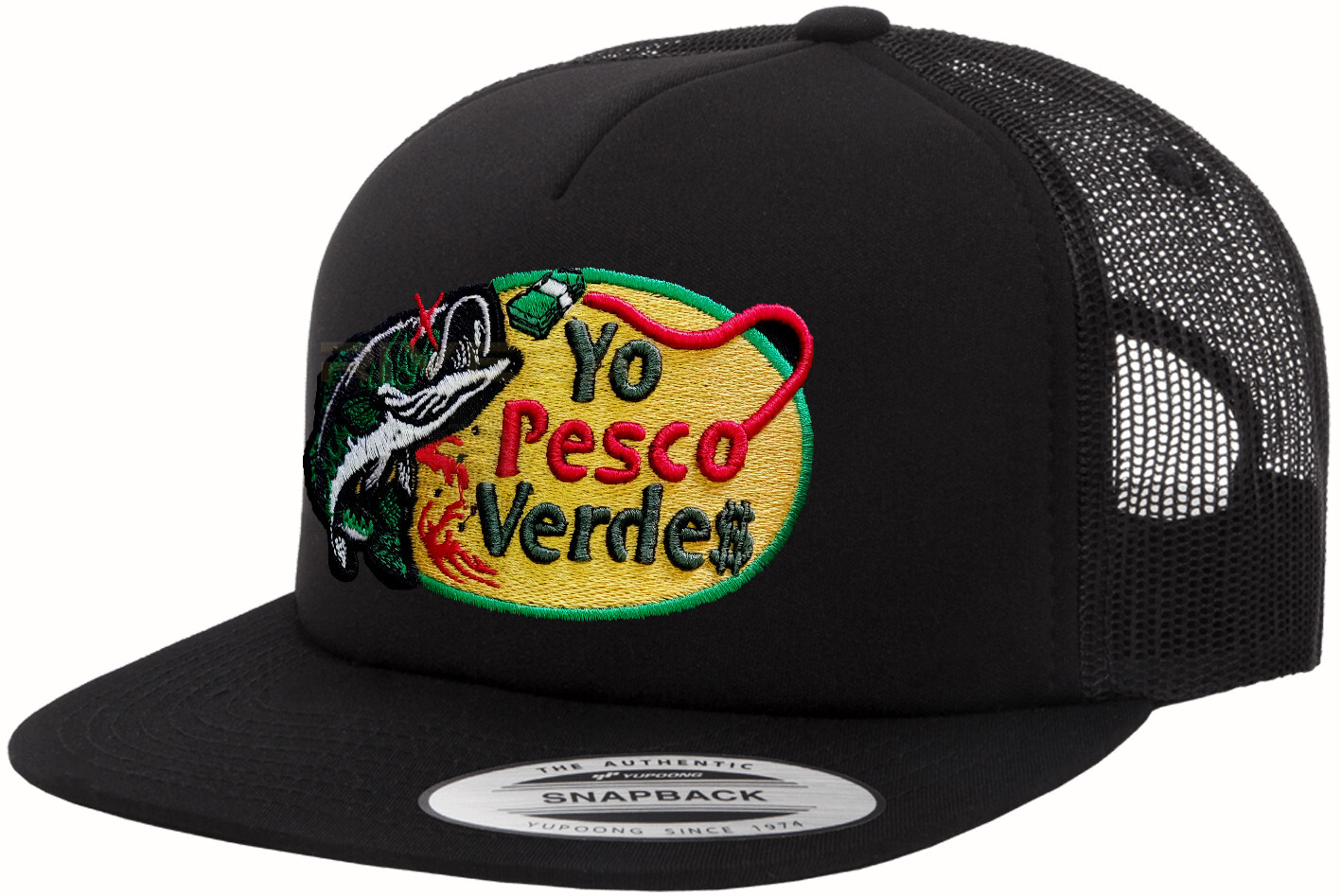 Yo Pesco Verdes Gorra Del Pescado Inspiration TQM Hat Snapback, Yo Pesco Dolares