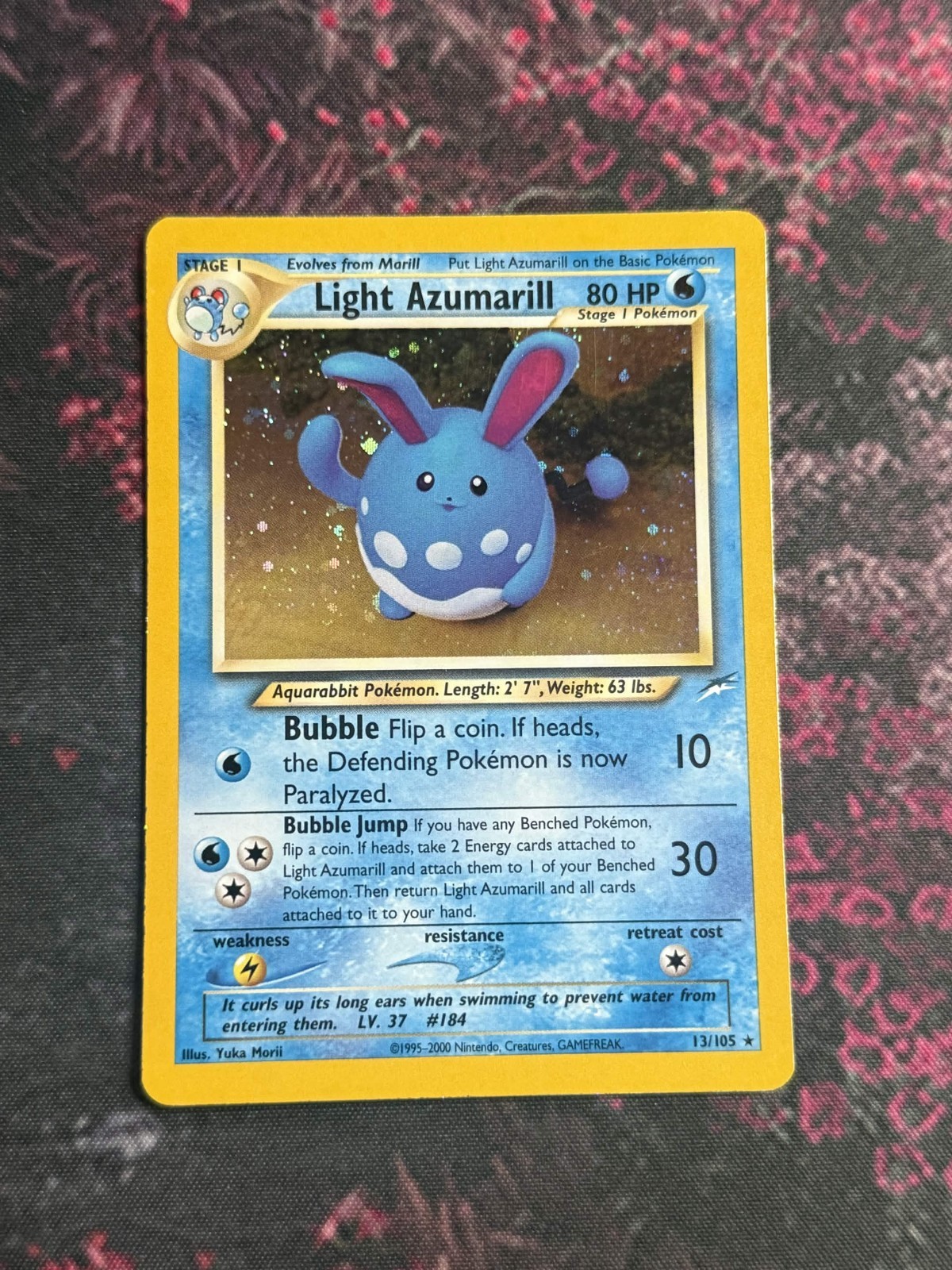 Light Azumarill 13/105 Rare Neo Destiny Pokemon Unlimited Holo Light Azumarill 13/105 Rare Neo Destiny Pokemon Unlimited Holo