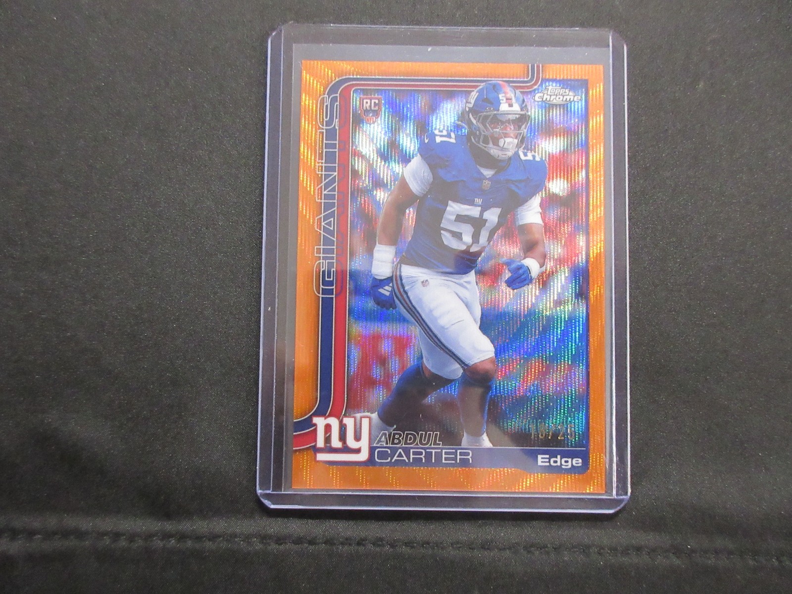 2025 TOPPS CHROME ABDUL CARTER RC ORANGE WAVE /25