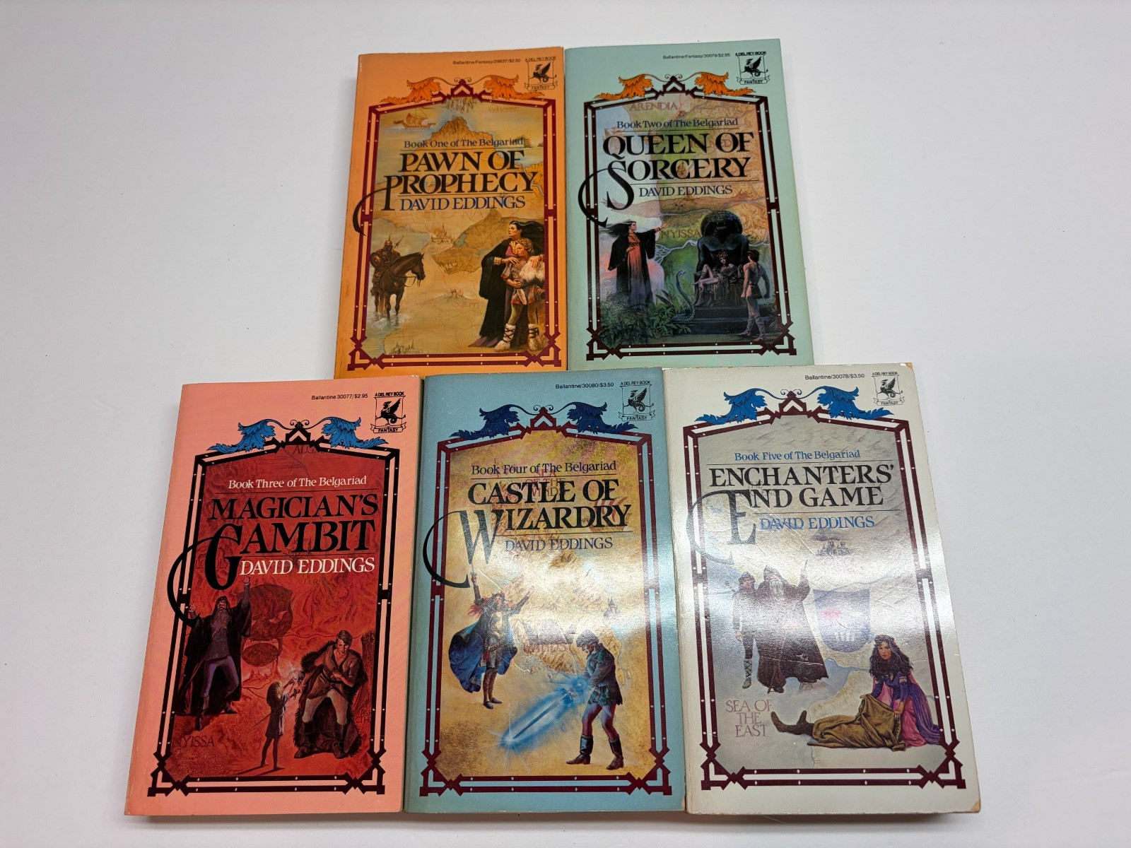 The Belgariad Complete Set 5 David Eddings Del Rey 1st Printings Fantasy Pawn PB